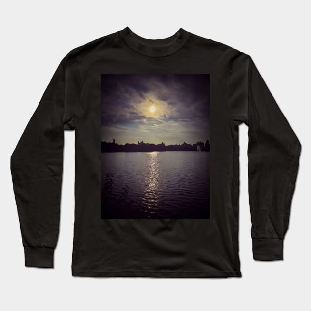 Central Park Skyline Sunset NYC Long Sleeve T-Shirt by eleonoraingrid